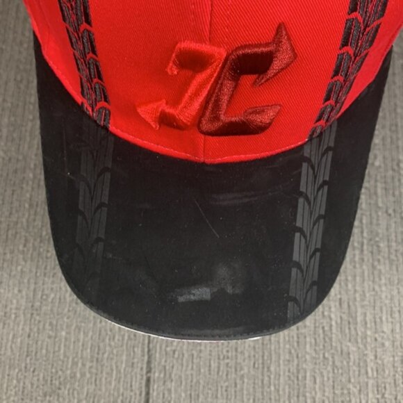 Stoops Freightliner Baseball Hat Cap Mens OSFA Red Black Tread Faux Suede Brim - Picture 4 of 16